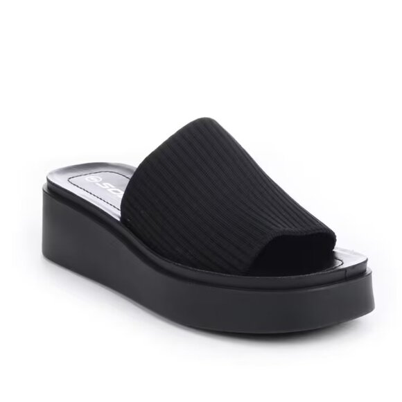 SODA Women's Farley-S Wedge Black Sandals/NIB/6M - Picture 1 of 12